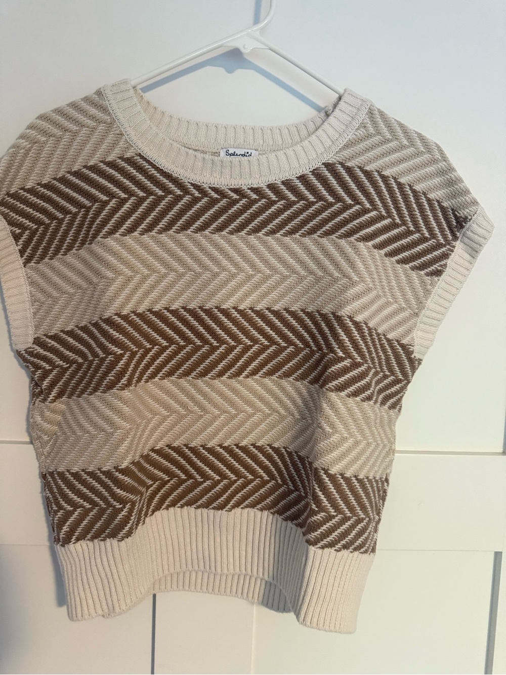 Splendid Women’s Medium Neutral Chevron Stripe Knit Sweater